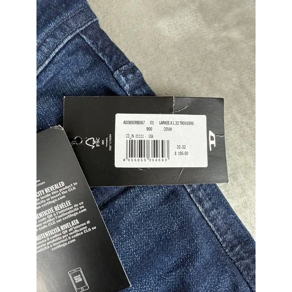 Diesel Larkee Straight Leg Jeans Mens 32x32 Dark Blue Denim Button Fly $195 NWT